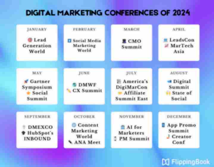 digital marketing conferences calendar